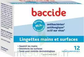 Baccide Lingette Désinfectante Mains & Surface 12 Pochettes à VALS-LES-BAINS